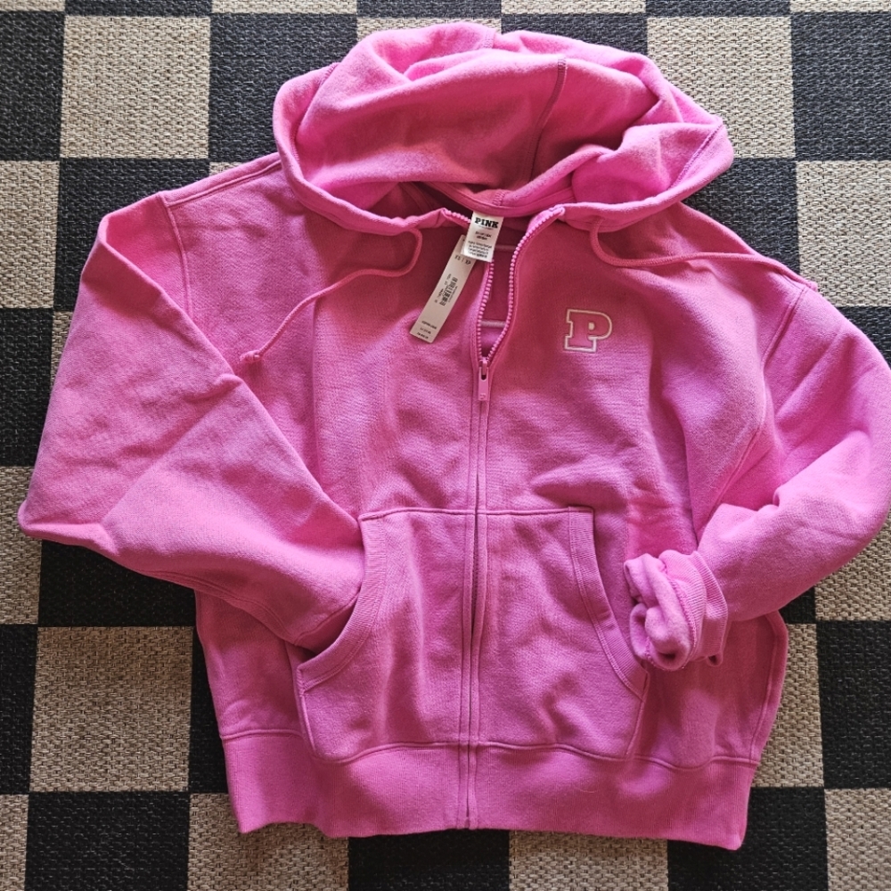 PINK Victoria's Secret Pink Zip-Up Hoodie,size Xs ( Oversize)